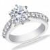 1.00 ct Round Cut Diamond Engagement Ring Whit Millgrain on The Shank 